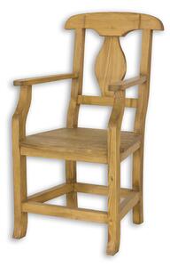 Drewmax KT707 - Rustikální židle masiv borovice (Borovicová jídelní židle z masivu)