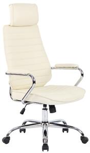 Kancelářská židle Kendal - pravá kůže | krémová