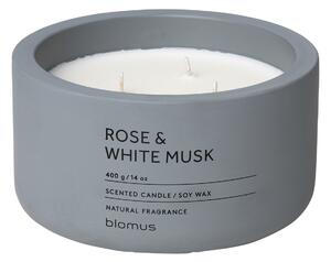 Vonná svíčka ze sojového vosku Rose & White Musk velká FRAGA BLOMUS