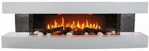 CHEMIN'ARTE - Elektrický nástěnný krb Lounge 3XL 150 cm LED efekt plamene, programovatelné topení, dálkové ovládání