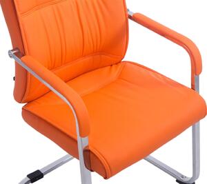 Konzolové kancelářské židle Otley - 2 ks - umělá kůže | oranžové