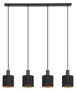 EGLO Moderní stropní osvětlení ZARAGOZA, 4xE27, 28W, černé, zlaté 900148