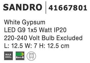 Nástěnné svítidlo Sandro 8 bílé – Bílá