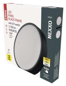 EMOS Přisazené stropní LED stmívatelné osvětlení NEXXO, 28,5W, teplá bílá-denní bílá, kulaté, černé ZM5353