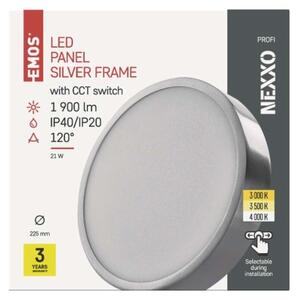 EMOS Přisazené stropní LED stmívatelné osvětlení NEXXO, 21W, teplá bílá-denní bílá, kulaté, chromované ZM5243
