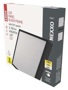 EMOS Přisazené stropní LED osvětlení NEXXO, 28,5W, teplá bílá-studená bílá, čtvercové, černé ZM6353