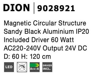 LED lustr na lanku Dion 1 černé – Černá