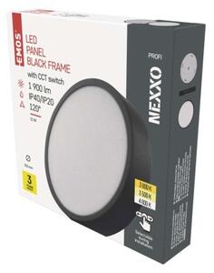 EMOS Přisazené stropní LED stmívatelné osvětlení NEXXO, 21W, teplá bílá-denní bílá, kulaté, černé ZM5343
