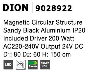 LED lustr na lanku Dion 2 černé – Černá