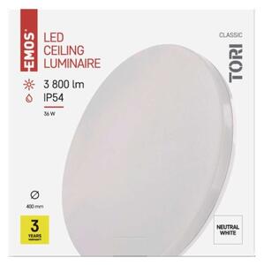 EMOS Venkovní LED přisazené stropní svítidlo TORI, 36W, denní bílá, kulaté, bílé, IP54 ZM4325