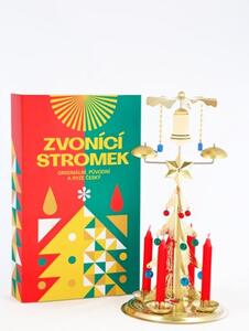 Česká obnovená výroba Tradiční andělské zvonění Stromek, zlatý Zvonící stromek - zlatý
