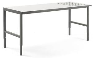 AJ Produkty Pracovní stůl CARGO, s kuličkami, 2000x750 mm, bílá deska, šedý rám