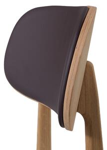 Dřevěná židle Verde hnědá koženka