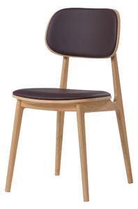 Dřevěná židle Verde hnědá koženka
