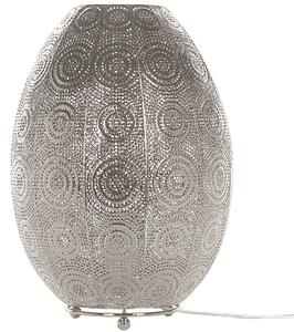 Kovová stolní lampa marocká lucerna stříbrná MARINGA