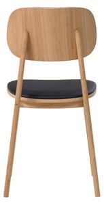 Dřevěná židle Verde s černou koženkou