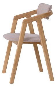 Dubová židle Aksel béžovým polstrováním