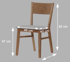 Dubová olejovaná a voskovaná židle Mika s bílou koženkou