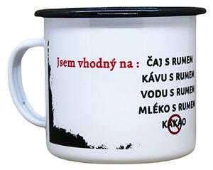 Smaltovaný hrnek plecháček s potiskem jsem vhodný, 330 ml