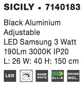 Moderní stojací lampa Sicily – Černá