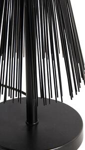 Venkovská stolní lampa černá - Smeták