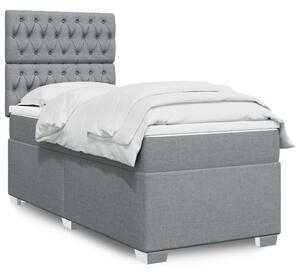 Box spring postel s matrací světle šedá 80 x 200 cm textil 3290322