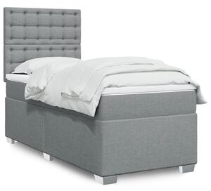 Box spring postel s matrací světle šedá 80 x 200 cm textil 3290329