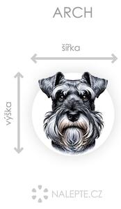 Pes Knírač textilní přelepitelná samolepka na zeď arch 44 x 45 cm