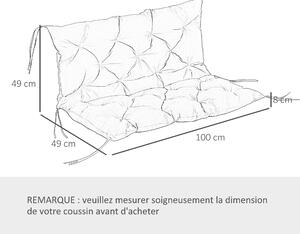 Outsunny Zahradní Houpací Lavice S Polštářem Matrace 2-Místná Vysoký Komfort 100x98x8cm Tmavě Modrá | Aosom