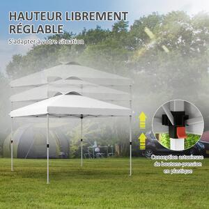 Outsunny Skládací Zahradní Altán 3 x 3m s Přepravní Taškou na Kolečkách a Nastavitelnou Výškou | Aosom