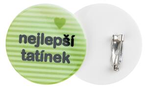 BELLATEX Placka "NEJLEPŠÍ TATÍNEK" Bílá, Zelená, Černá průměr 35 mm