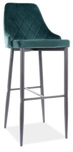 Barová čalouněná židle REX VELVET zelená/černá