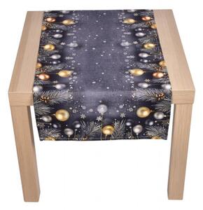 Forbyt Vánoční ubrus Jehličí a baňky 40x140 cm
