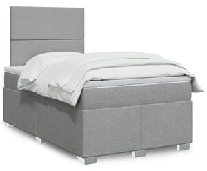 Box spring postel s matrací světle šedá 120x190 cm textil 3290420