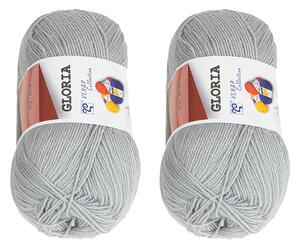 BELLATEX SET 2 ks - Příze GLORIA Šedá 50g / 305 m