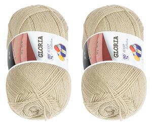 BELLATEX SET 2 ks - Příze GLORIA Kávová 50g / 305 m