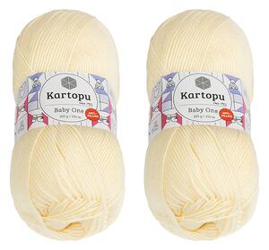 BELLATEX SET 2ks - Příze BABY ONE Vanilková 100g / 250 m
