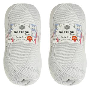 BELLATEX SET 2ks - Příze BABY ONE Světle šedá 100g / 250 m