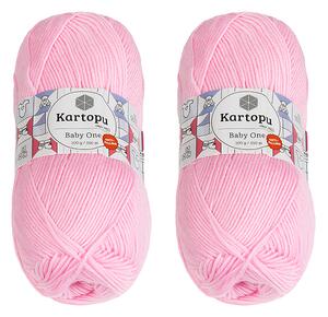 BELLATEX SET 2ks - Příze BABY ONE Světle růžová 100g / 250 m