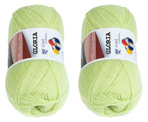 BELLATEX SET 2 ks - Příze GLORIA Světle zelená 50g / 305 m