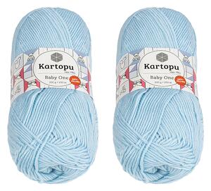 BELLATEX SET 2ks - Příze BABY ONE Světle modrá 100g / 250 m