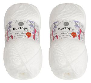 BELLATEX SET 2ks - Příze BABY ONE Bílá 100g / 250 m