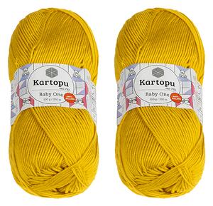 BELLATEX SET 2ks - Příze BABY ONE Hořčicová 100g / 250 m