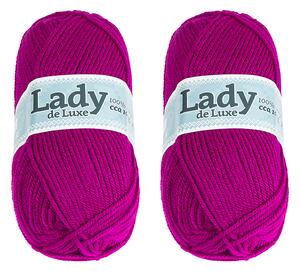 BELLATEX SET 2ks - Příze LADY DE LUXE Vínová 100g / 238 m