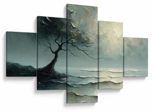 Obraz - Olejomalba stromu s oceánem (125x70 cm)
