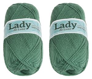 BELLATEX SET 2ks - Příze LADY DE LUXE Zelená, Mechová 100g / 238 m