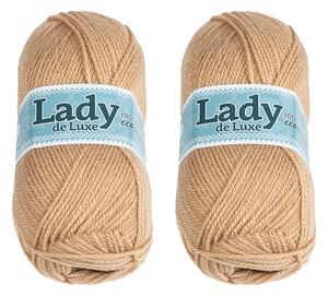 BELLATEX SET 2ks - Příze LADY DE LUXE Béžová 100g / 238 m