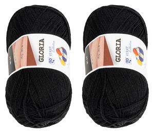 BELLATEX SET 2 ks - Příze GLORIA Černá 50g / 305 m
