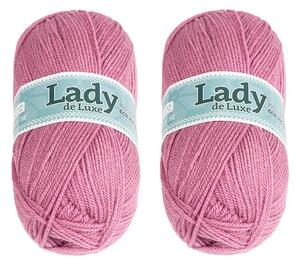BELLATEX SET 2ks - Příze LADY DE LUXE Starorůžová 100g / 238 m