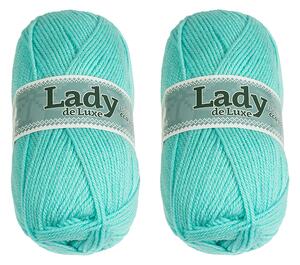 BELLATEX SET 2ks - Příze LADY DE LUXE Světle tyrkysová 100g / 238 m
